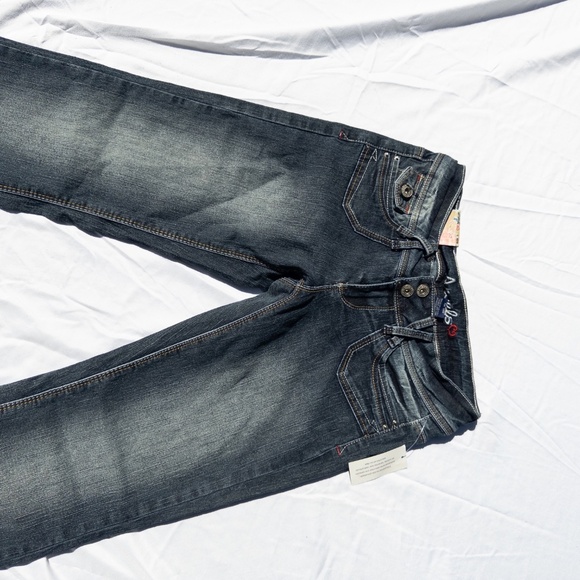 NWT y2k low rise flare jeans dark wash size 3 angels stretchy - Picture 3 of 7